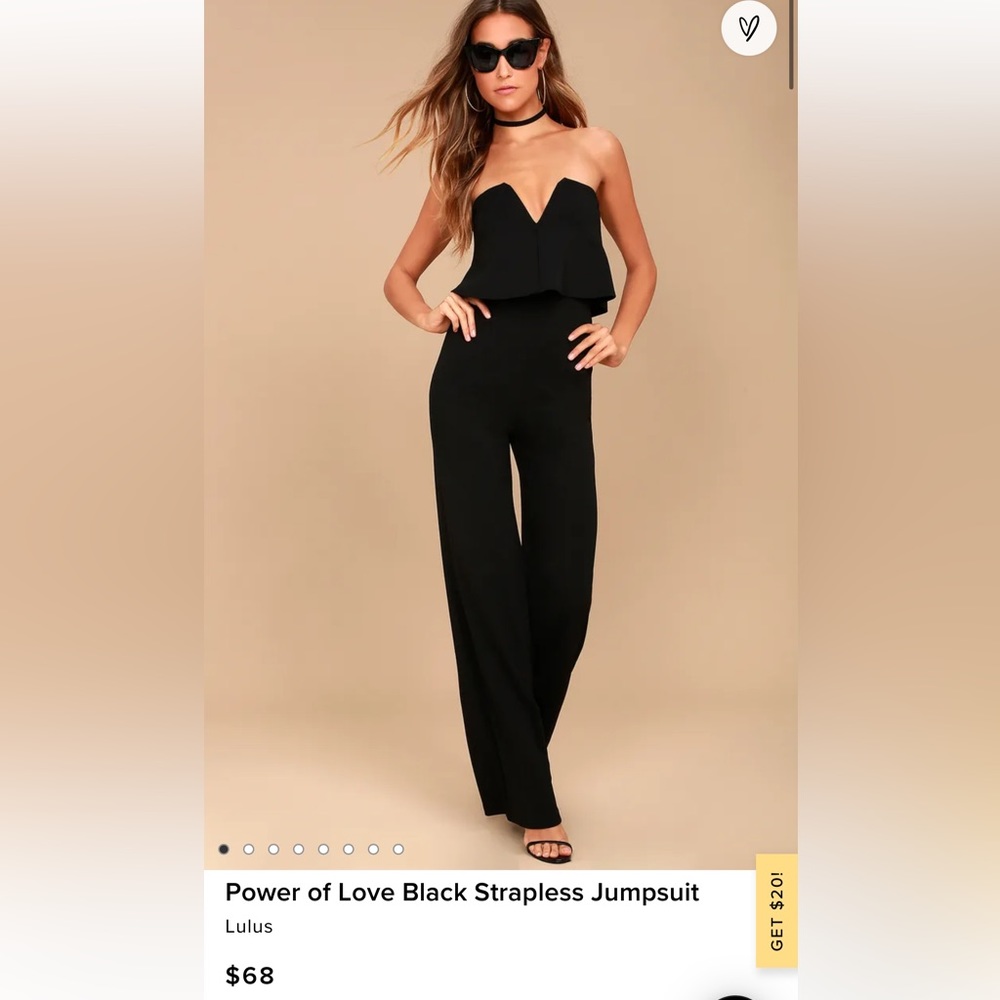 LULUS Power of Love black strapless jumpsuit
